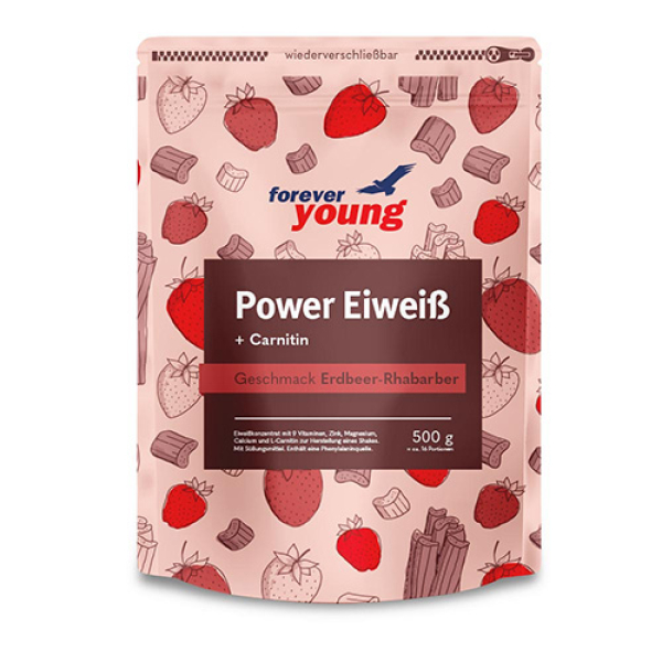 IFG mbH - forever young Power Eiweiß Nachfüllbeutel Erdbeer-Rhabarber